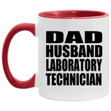 Dad Husband Laboratory Technician - 11oz Accent Mug Red