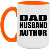Dad Husband Author - 15oz Accent Mug Orange