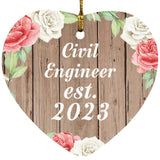 Civil Engineer Established Est. 2023 - Heart Ornament B