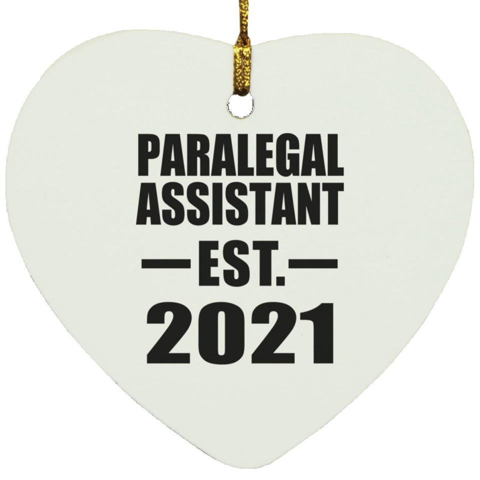 Paralegal Assistant Established EST. 2021 - Heart Ornament