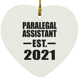 Paralegal Assistant Established EST. 2021 - Heart Ornament