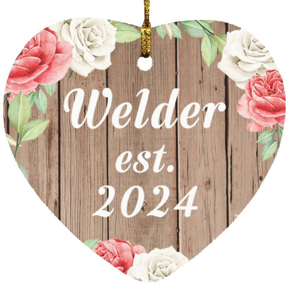 Welder Established Est. 2024 - Heart Ornament B