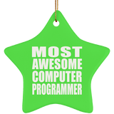 Most Awesome Computer Programmer - Star Ornament