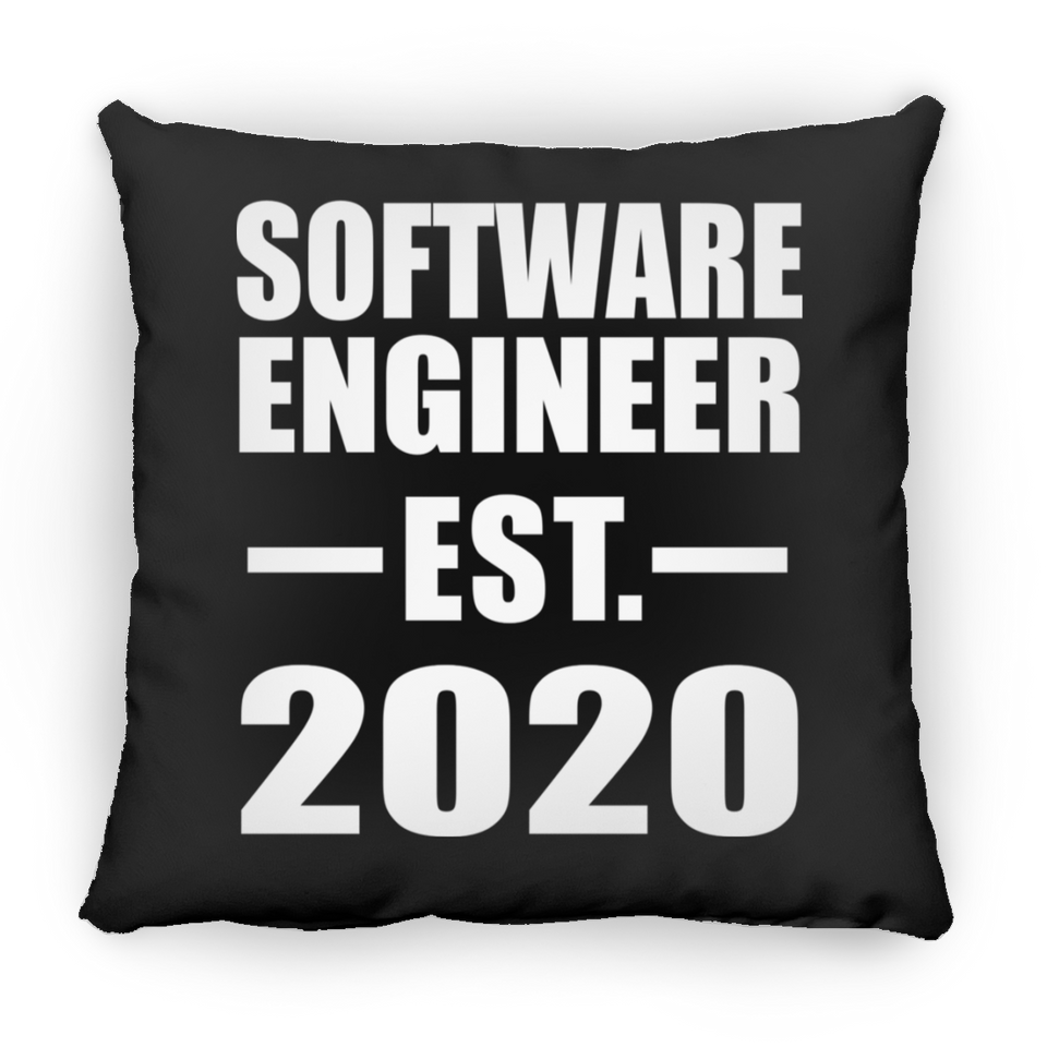 Software Engineer Established EST. 2020 - Throw Pillow Black