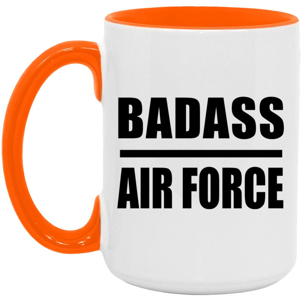 Badass Air Force - 15oz Accent Mug Orange