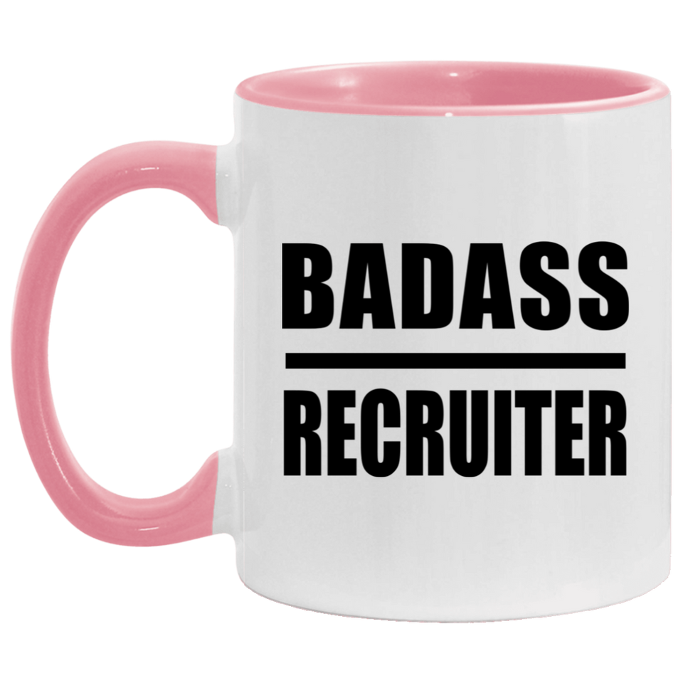 Badass Recruiter - 11oz Accent Mug Pink