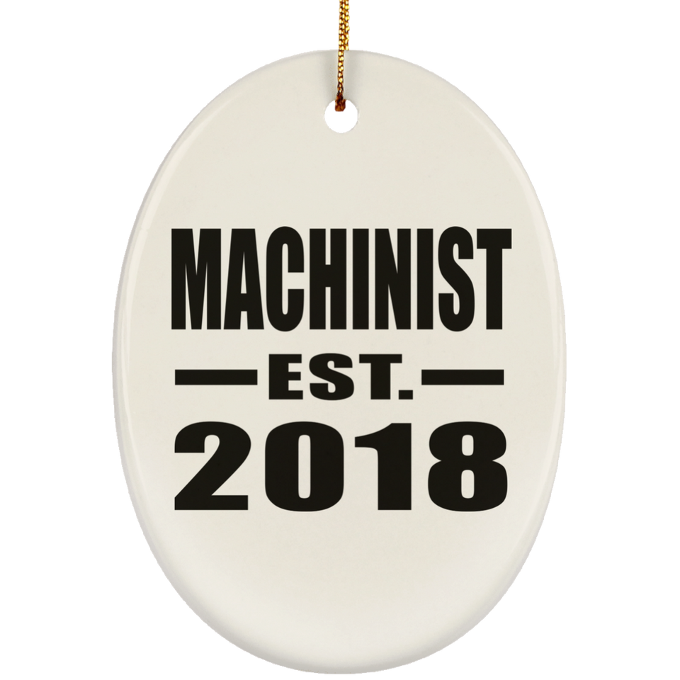 Machinist Established EST. 2018 - Oval Ornament
