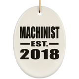 Machinist Established EST. 2018 - Oval Ornament