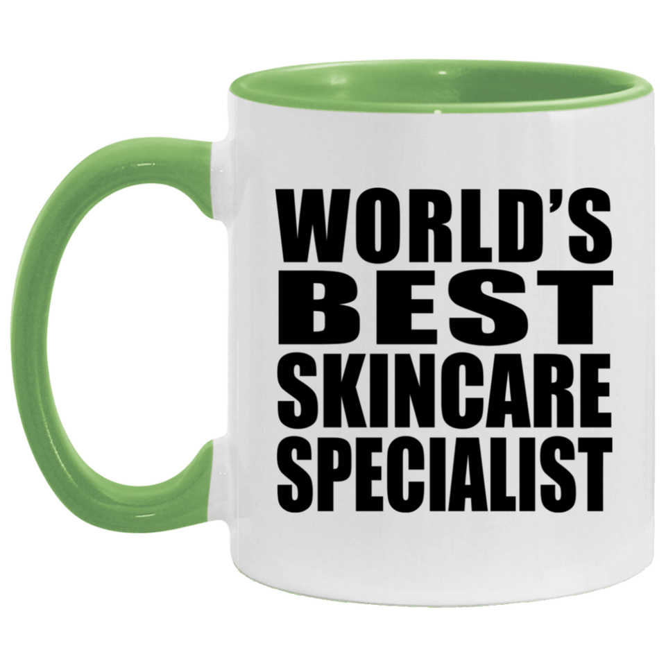 World's Best Skincare Specialist - 11oz Accent Mug Green