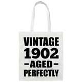 122nd Birthday Vintage 1902 Aged Perfectly - Tote Bag White
