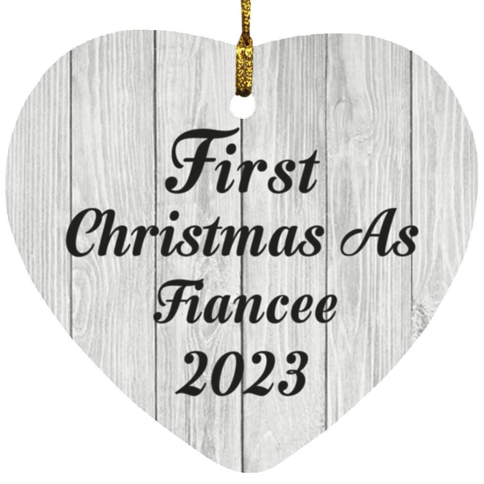 First Christmas As Fiancee 2023 - Heart Ornament F