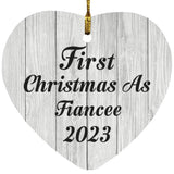 First Christmas As Fiancee 2023 - Heart Ornament F