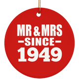 75th Anniversary Mr & Mrs Since 1949 - Circle Ornament
