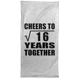 4th Anniversary Cheers To Square Root of 16 Years Together - Hand Towel