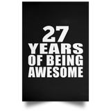 27th Birthday 27 Years Of Being Awesome - Poster Portrait