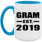Gram Established EST. 2019 - 15oz Accent Mug Blue