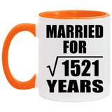 39th Anniversary Married For Square Root of 1521 Years - 11oz Accent Mug Orange
