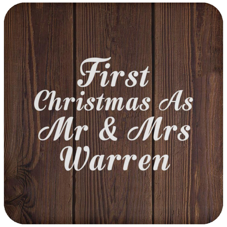 First Christmas As Mr & Mrs Warren - Drink Coaster D