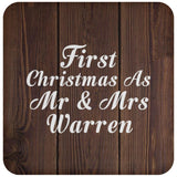 First Christmas As Mr & Mrs Warren - Drink Coaster D