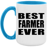 Best Farmer Ever - 15oz Accent Mug Blue
