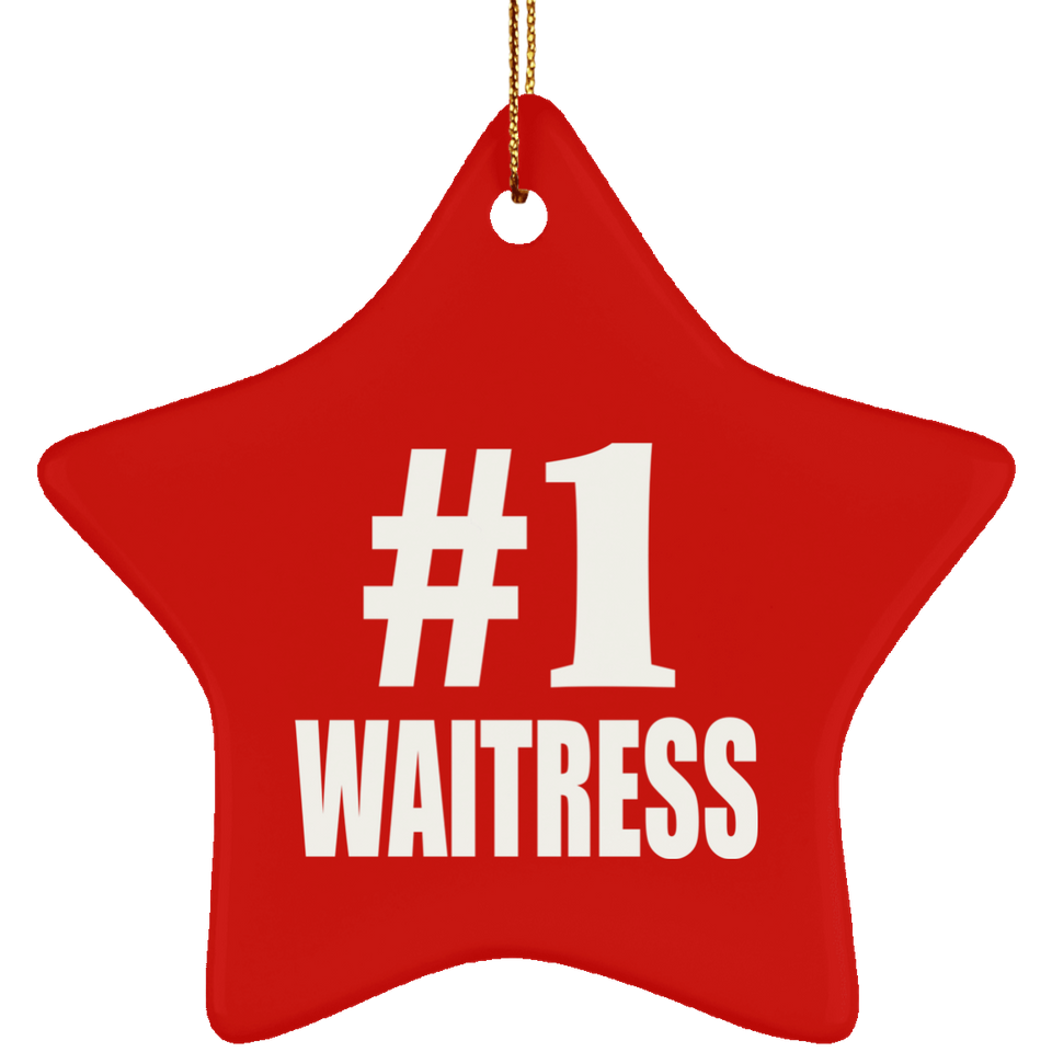 Number One #1 Waitress - Star Ornament