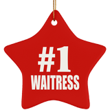 Number One #1 Waitress - Star Ornament