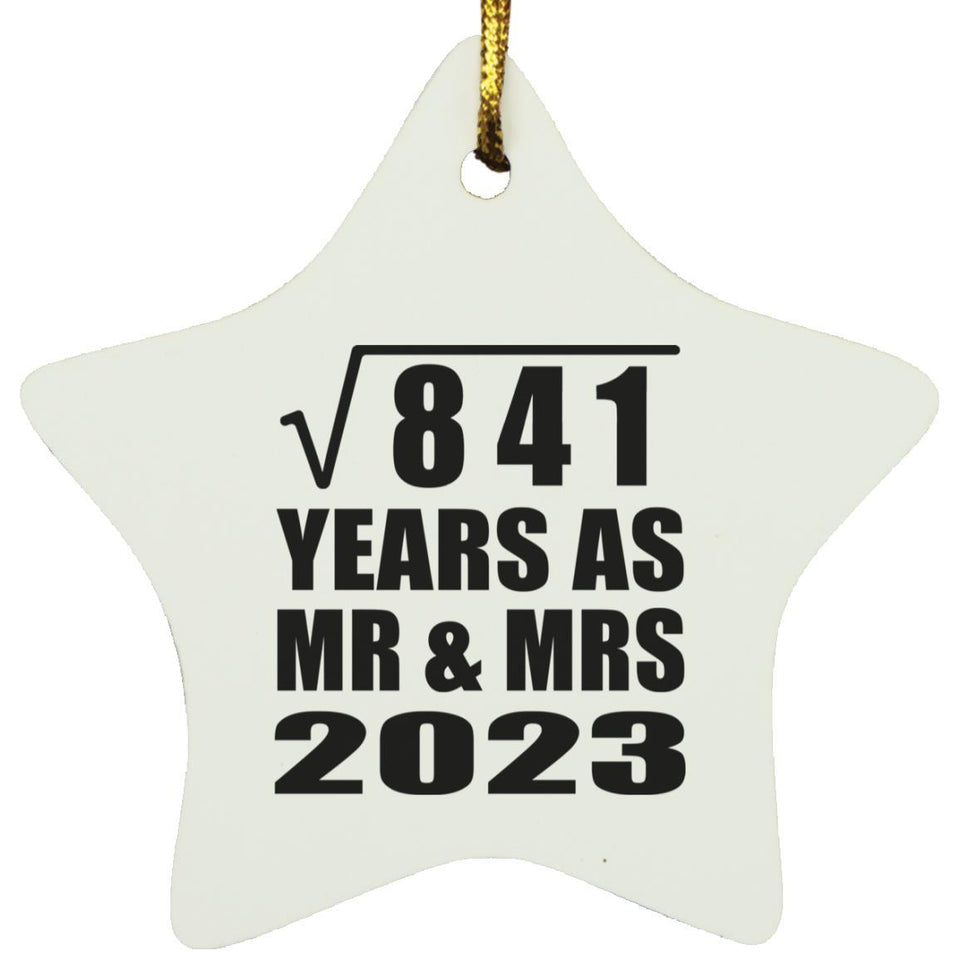 29th Anniversary Square Root of 841 Years As Mr & Mrs 2023 - Star Ornament