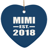 Mimi Established EST. 2018 - Heart Ornament