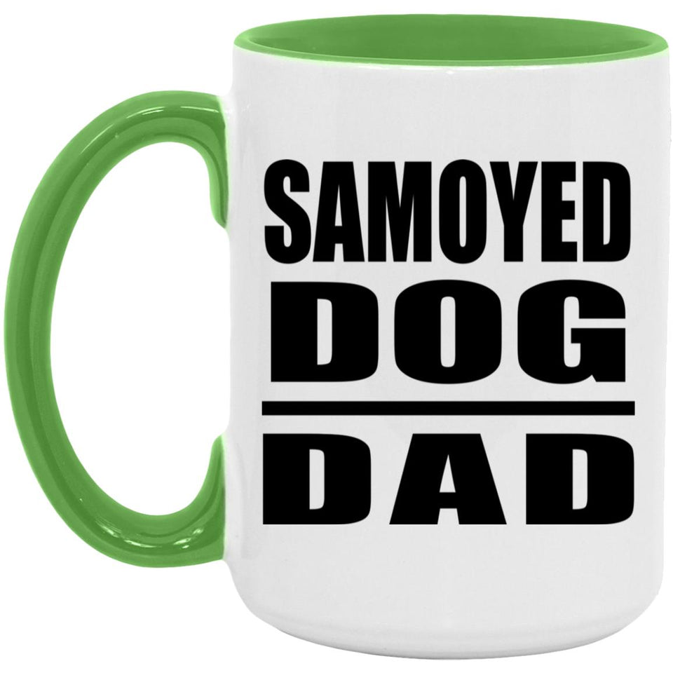 Samoyed Dog Dad - 15oz Accent Mug Green