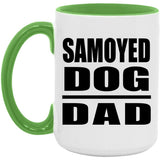 Samoyed Dog Dad - 15oz Accent Mug Green