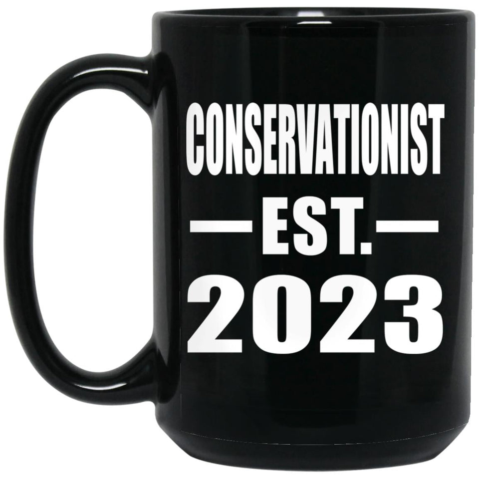 Conservationist Established EST. 2023 - 15oz Coffee Mug Black