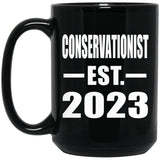 Conservationist Established EST. 2023 - 15oz Coffee Mug Black