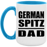 German Spitz Dad - 15oz Accent Mug Blue