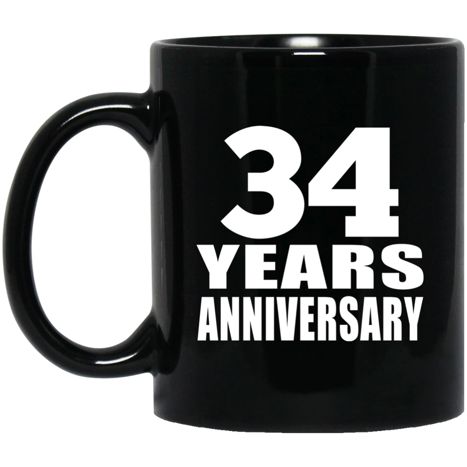 34th Anniversary 34 Years - 11 Oz Coffee Mug Black