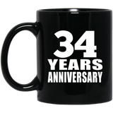 34th Anniversary 34 Years - 11 Oz Coffee Mug Black
