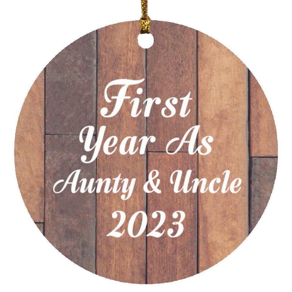 First Year As Aunty & Uncle 2023 - Circle Ornament E