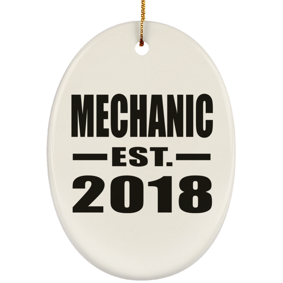 Mechanic Established EST. 2018 - Oval Ornament