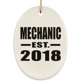 Mechanic Established EST. 2018 - Oval Ornament