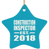 Construction Inspector Established EST. 2018 - Star Ornament
