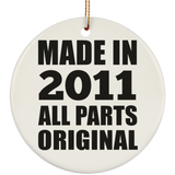 13th Birthday Made in 2011 All Parts Original - Circle Ornament