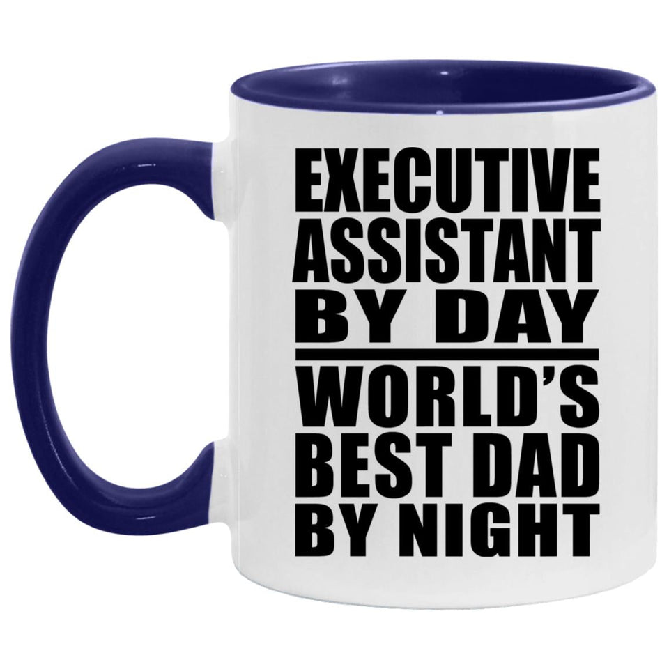 Executive Assistant By Day World's Best Dad By Night - 11oz Accent Mug Purple
