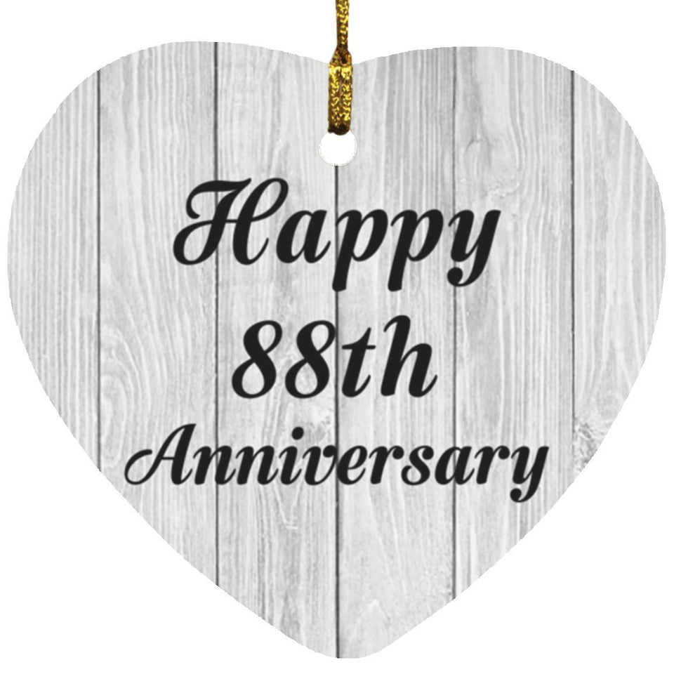 Happy 88th Anniversary - Heart Ornament F
