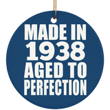 86th Birthday Made In 1938 Aged to Perfection - Circle Ornament