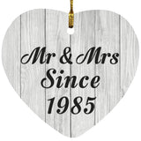 39th Anniversary Mr & Mrs Since 1985 - Heart Ornament F