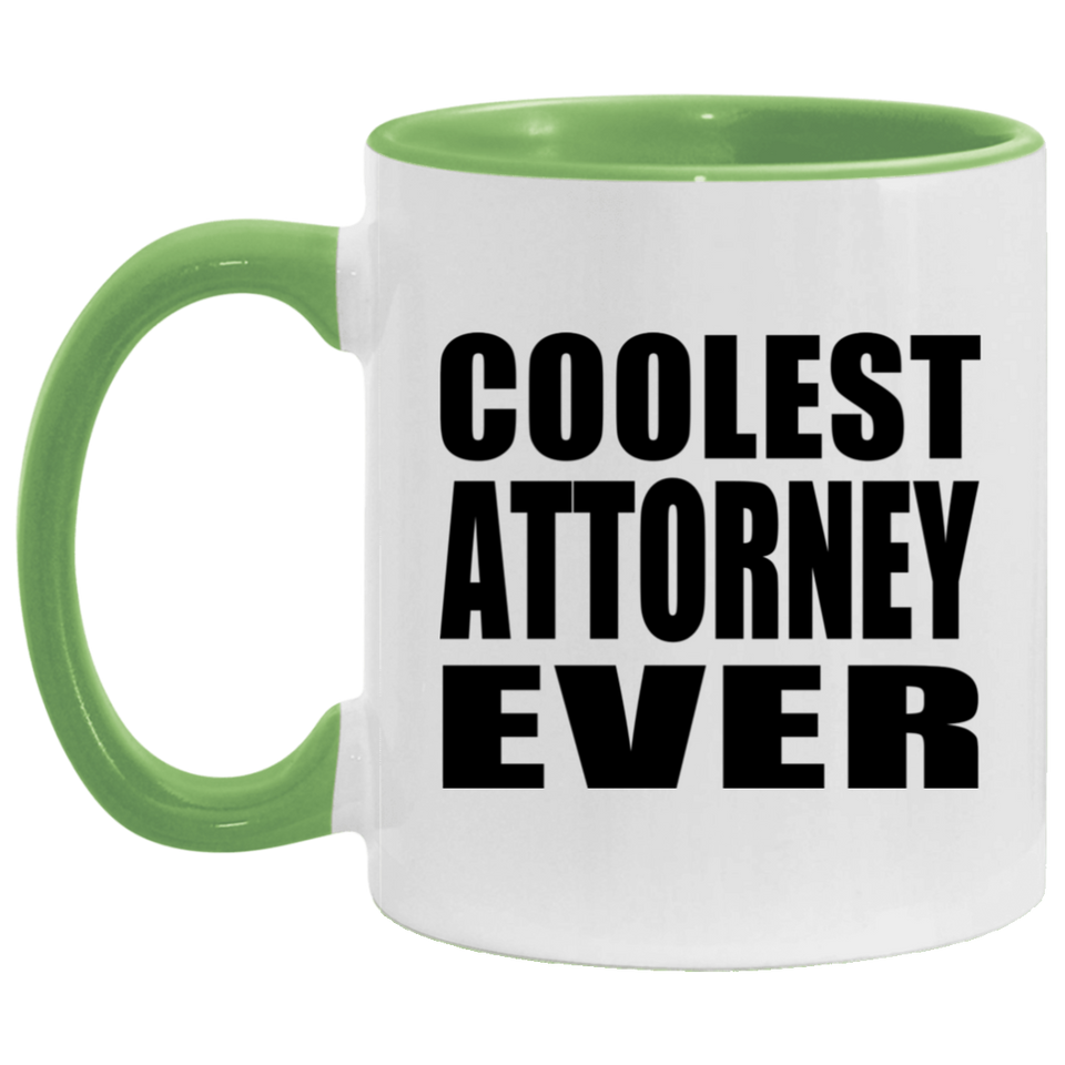 Coolest Attorney Ever - 11oz Accent Mug Green