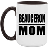 Beauceron Mom - 15oz Accent Mug Black