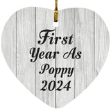 First Year As Poppy 2024 - Heart Ornament F
