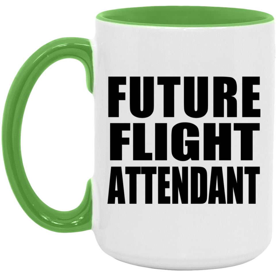 Future Flight Attendant - 15oz Accent Mug Green