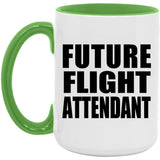 Future Flight Attendant - 15oz Accent Mug Green