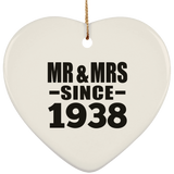 86th Anniversary Mr & Mrs Since 1938 - Heart Ornament